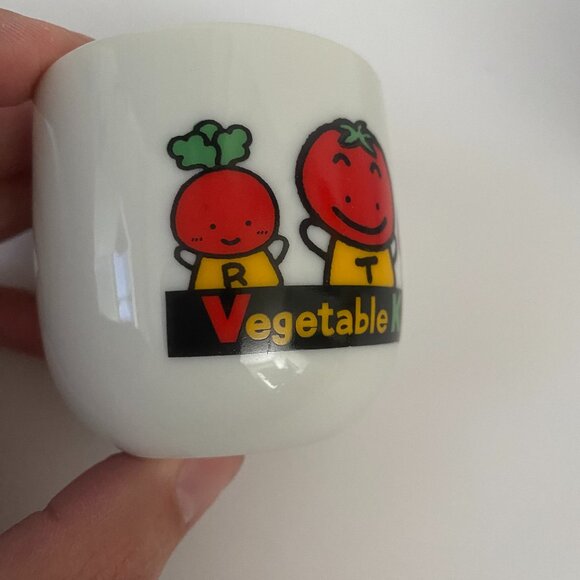 rare vintage showa era 80s 90s san-x vegetable kids tea cups - Picture 4 of 13